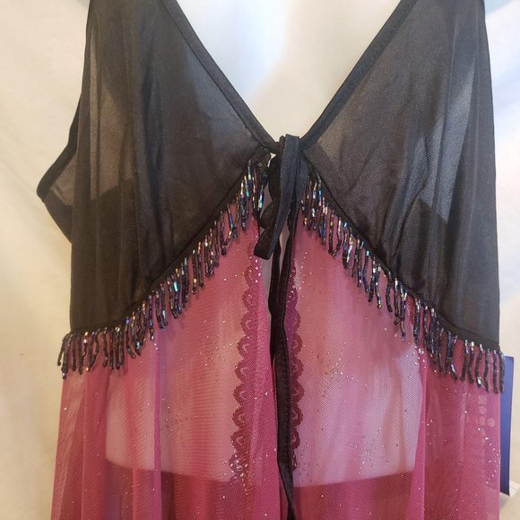 Vintage Lingerie Floor Length Tie Front Chemise - Picture 5 of 6